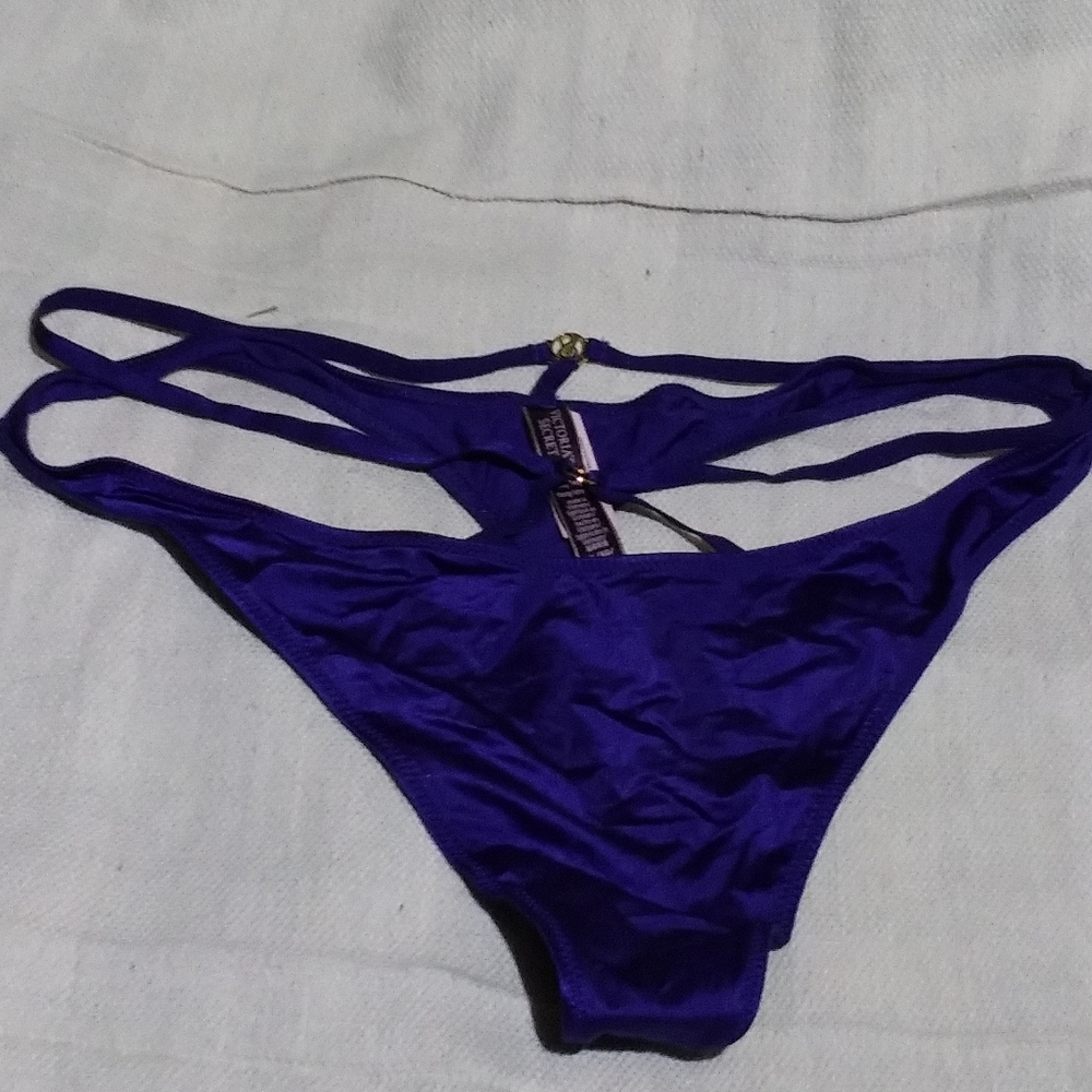 Victoria's Secret Deep Blue Strappy Thong Panties